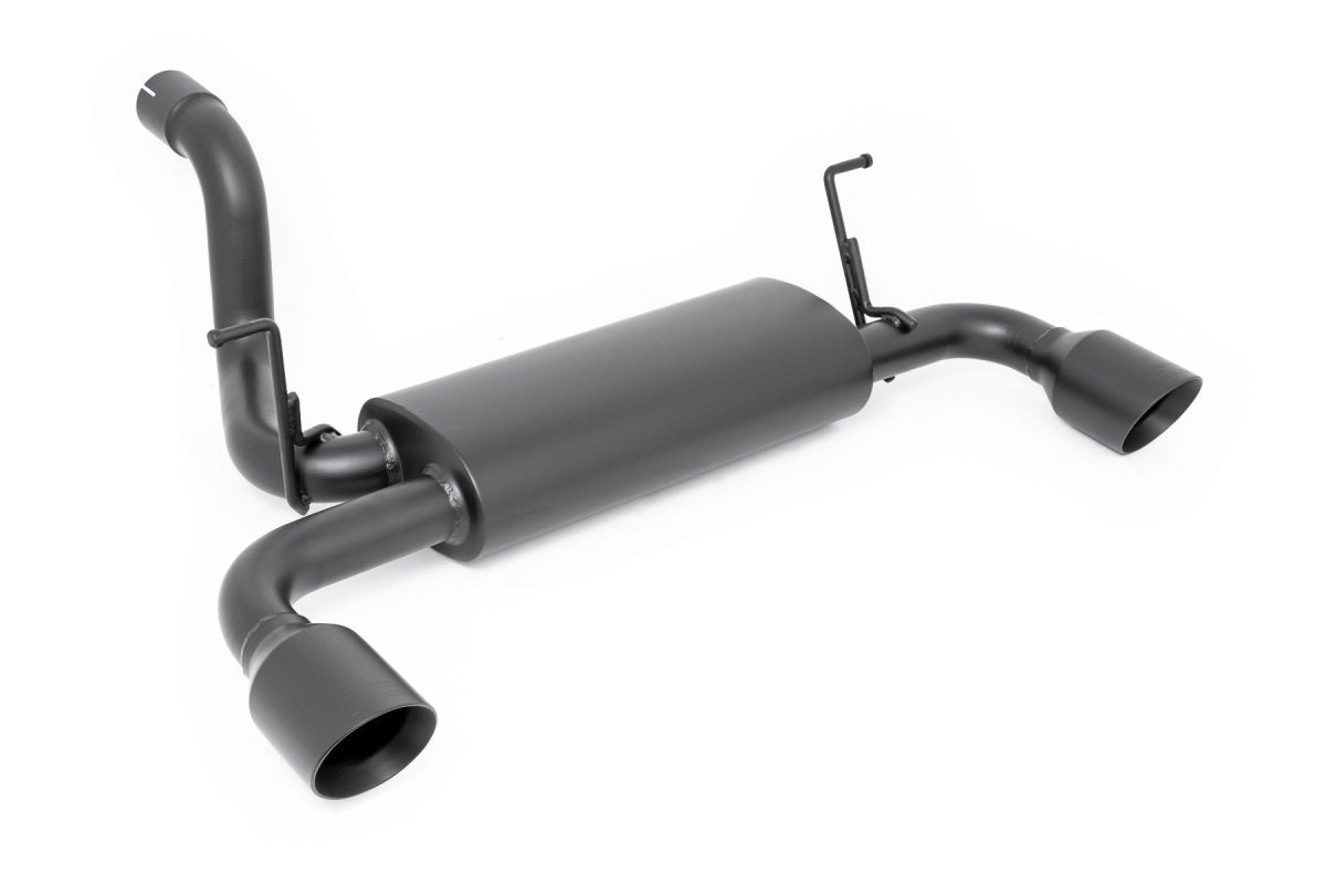 Jeep Wrangler Unlimited Performance Exhaust - Rough Country - Dual Outlet - Matte Black - '18-'25